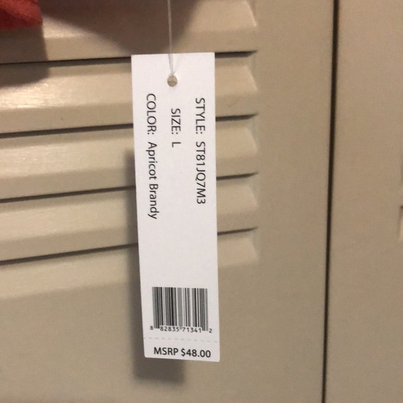 Zac & Rachel NWT Long Sleeve V-neck Top In Size Large. Color is Apricot Brandy. - Picture 13 of 13